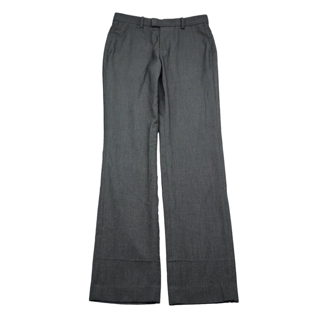 HM Pants Womens 30 Gray Mid Rise Flat Front Slim Fit Casual Dress Pants